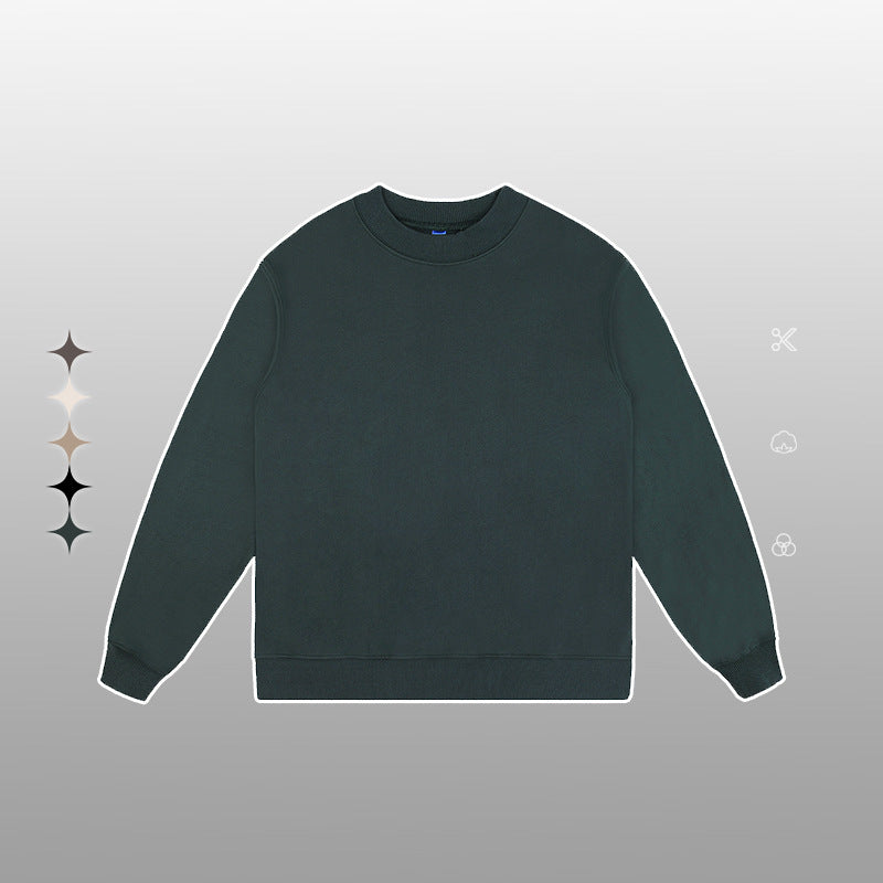 Unisex Heavy Terry Solid Color Loose Round Neck Sweatshirt and Sweatpants - ChoreGirl