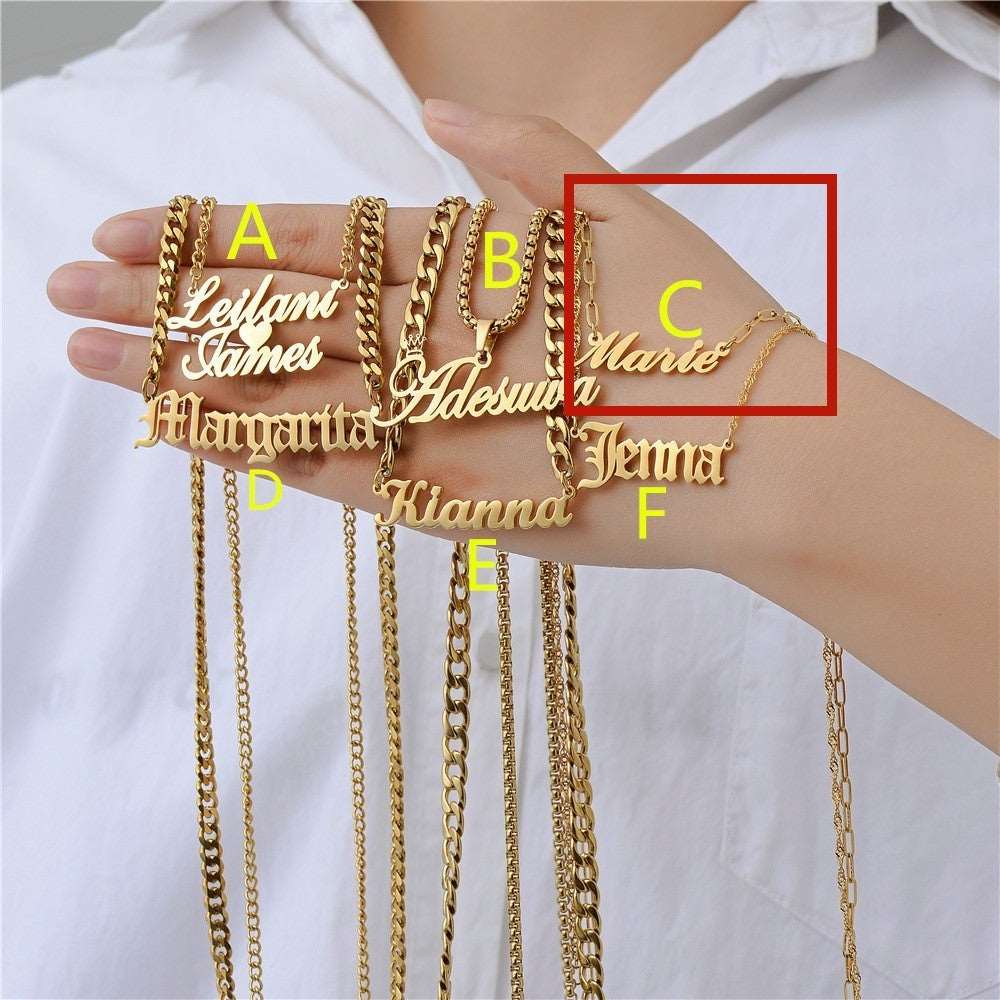 Personalized Custom Name Stainless Steel Necklace - ChoreGirl