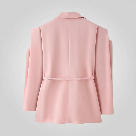 Pink blazer on a white background