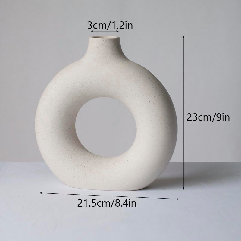 Circular Hollow Ceramic Vase - ChoreGirl