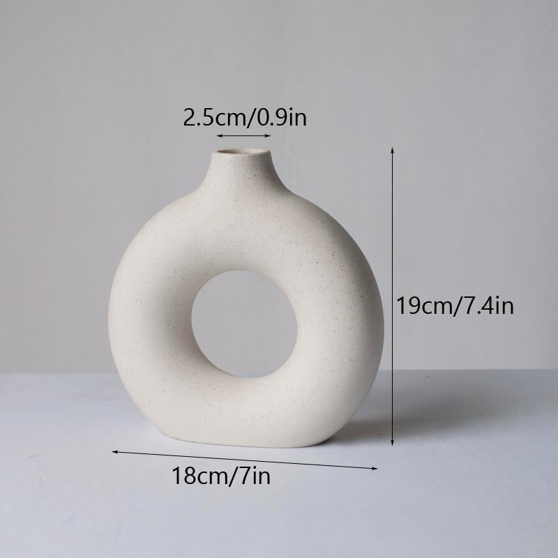 Circular Hollow Ceramic Vase - ChoreGirl