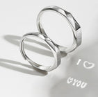 S925 Sterling Silver Light Reflect Surprise Love Hidden Message Couples Ring