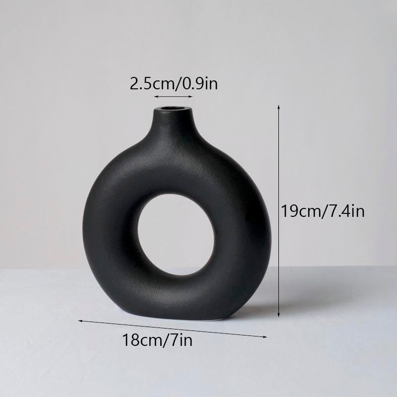 Circular Hollow Ceramic Vase - ChoreGirl