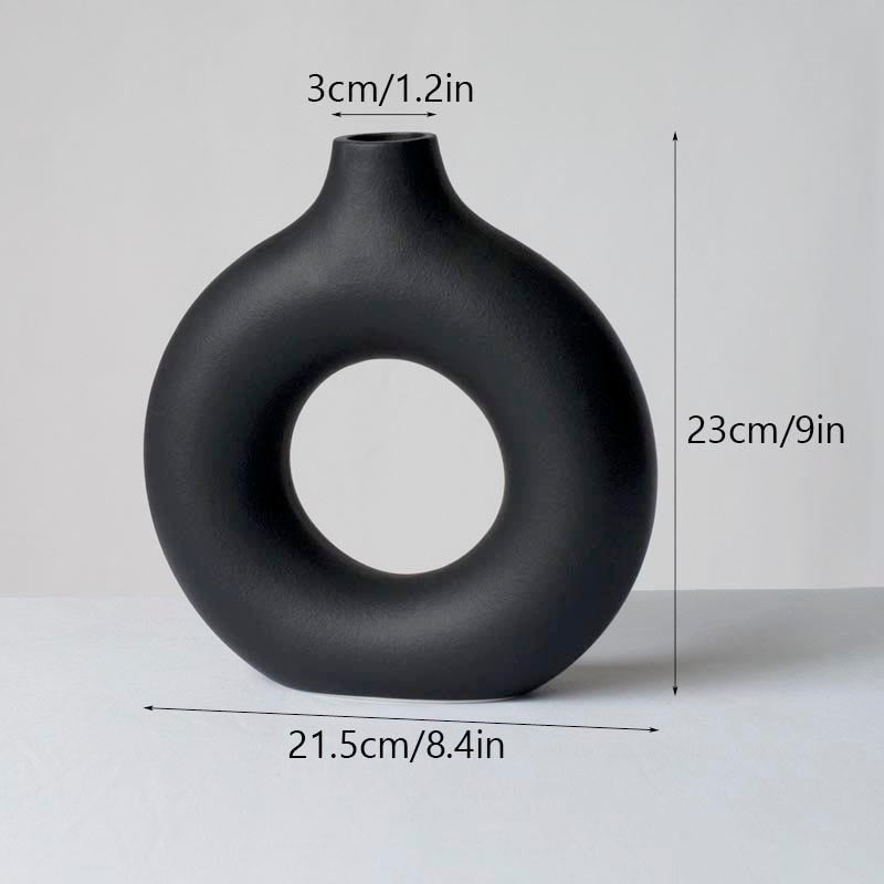 Circular Hollow Ceramic Vase - ChoreGirl