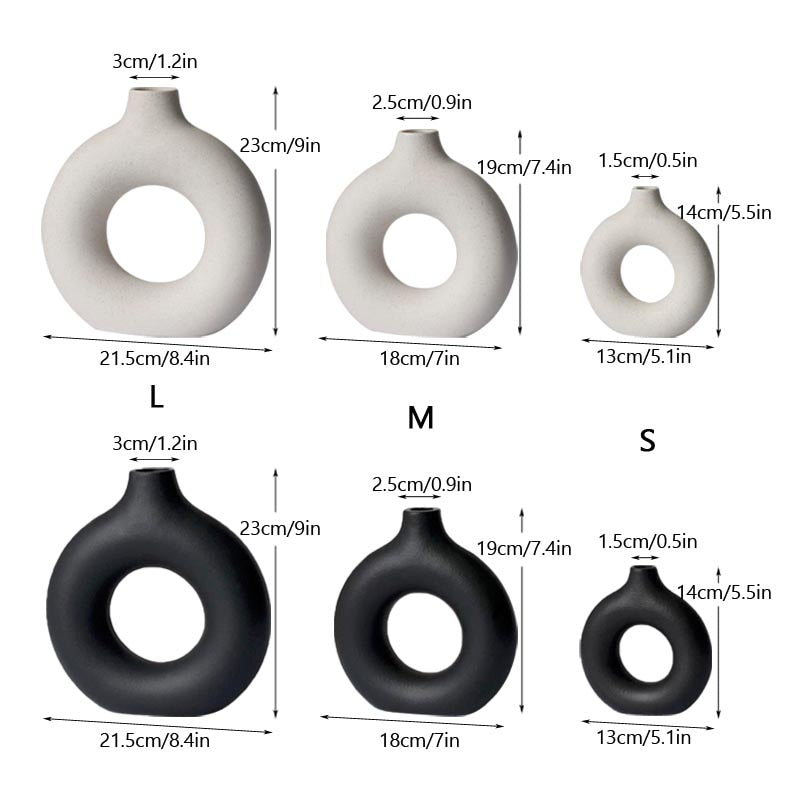 Circular Hollow Ceramic Vase - ChoreGirl