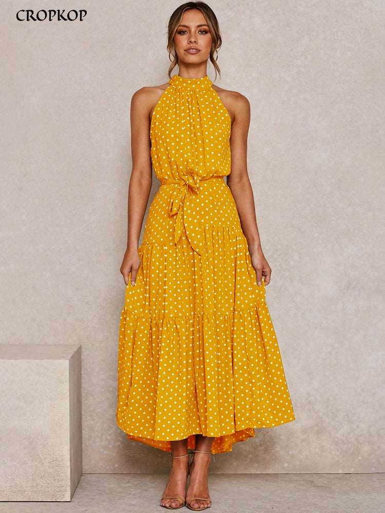 Women's Casual Long Strapless Sundress - ChoreGirl