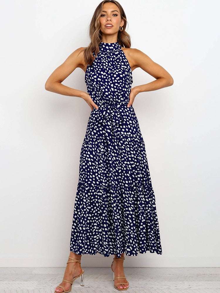 Women's Casual Long Strapless Sundress - ChoreGirl