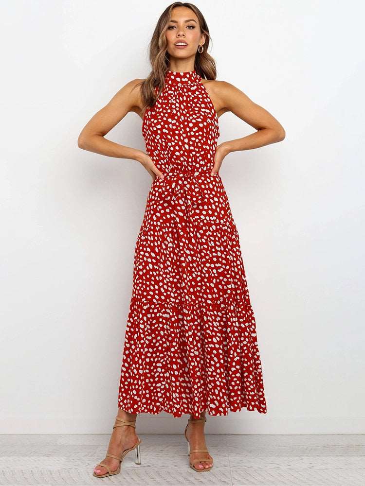 Women's Casual Long Strapless Sundress - ChoreGirl