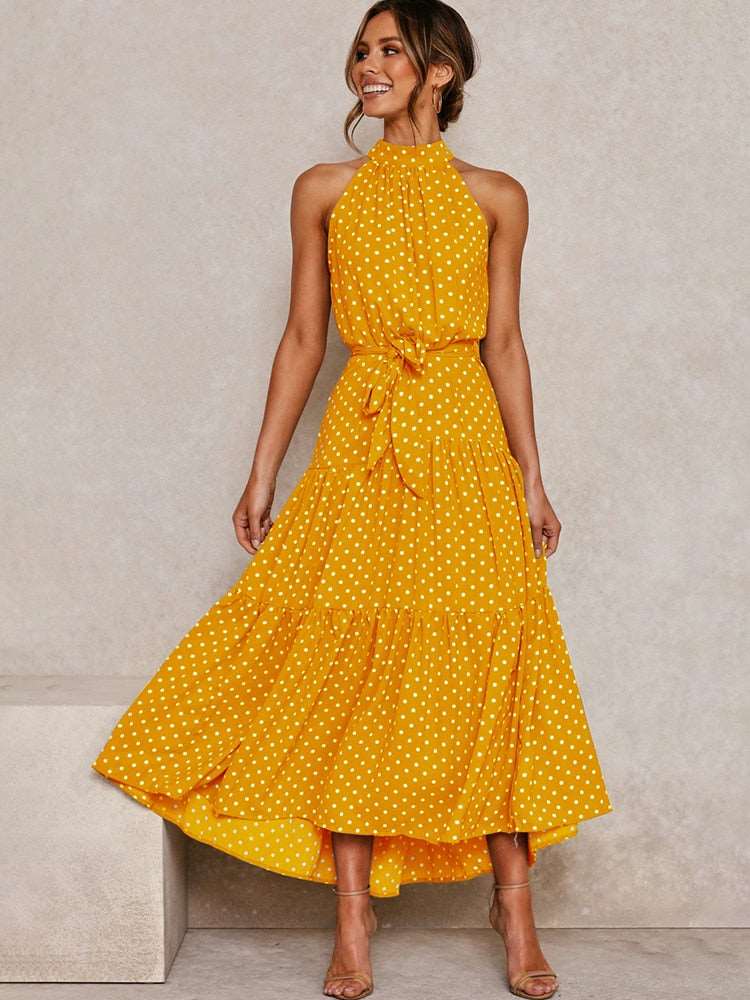 Women's Casual Long Strapless Sundress - ChoreGirl