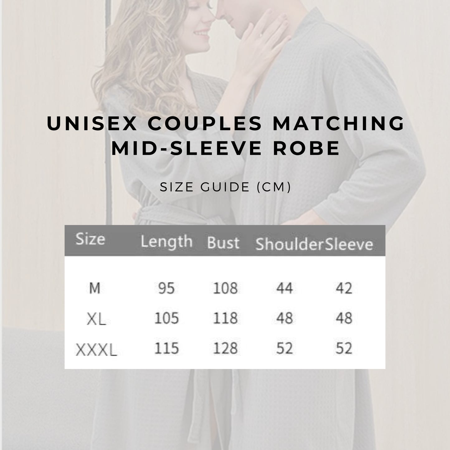 Unisex Couples Matching Mid-Sleeve Robe - ChoreGirl