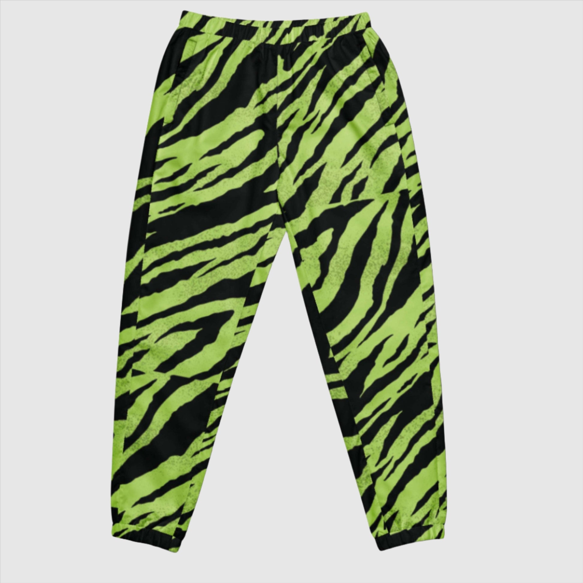 Custom Unisex Green Tiger Pattern Track Pants | PERSONALIZED - ChoreGirl