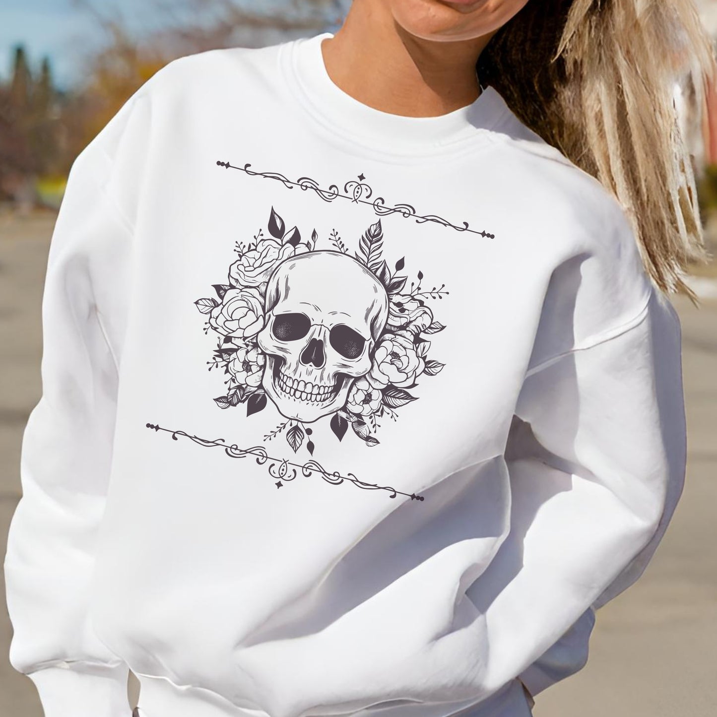 Custom Unisex Vintage Skull Heavy Blend Crewneck Sweatshirt | PERSONALIZED - ChoreGirl