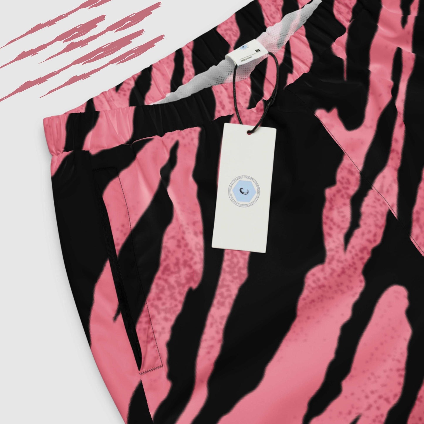 Custom Unisex Pink Tiger Pattern Track Pants | PERSONALIZED - ChoreGirl