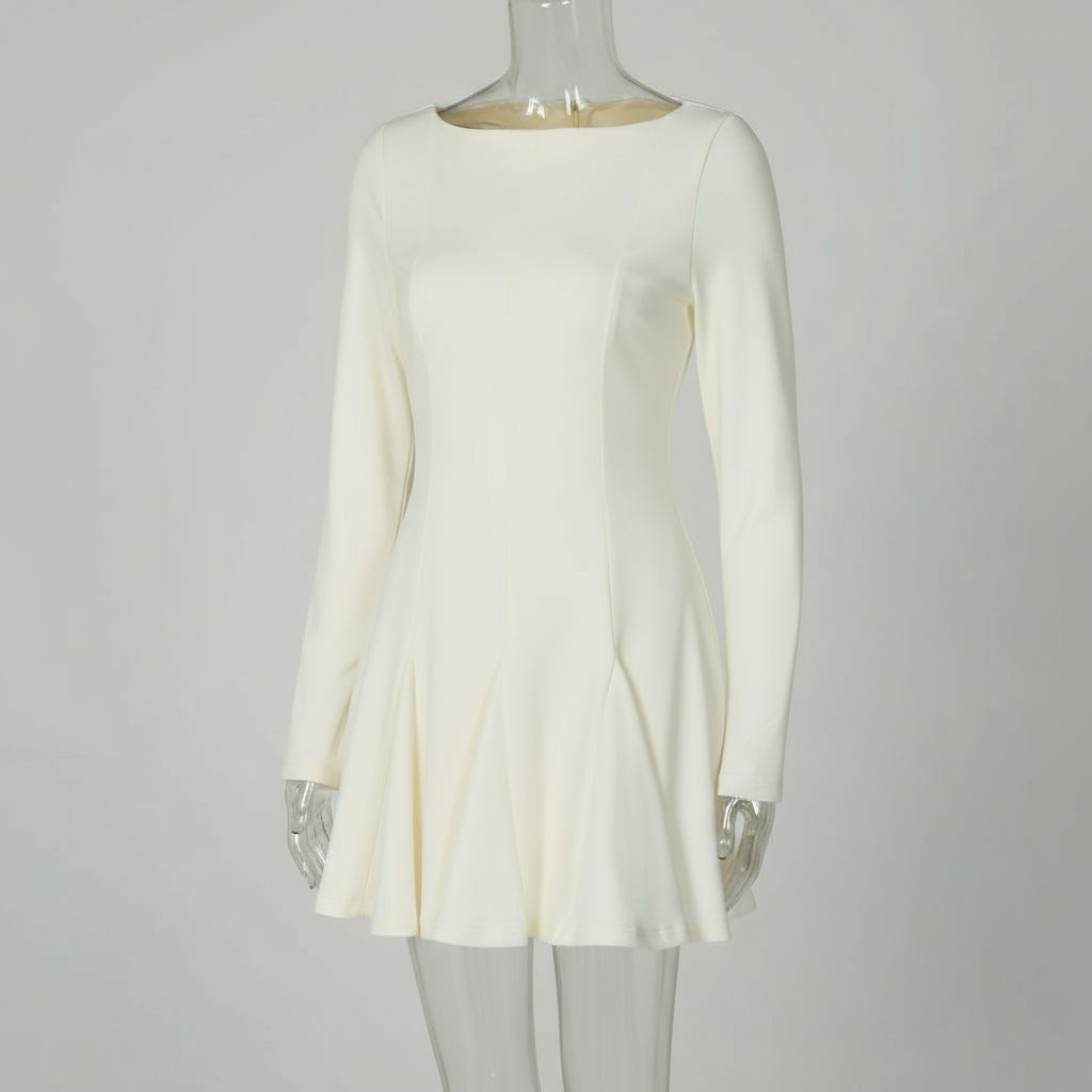 White long-sleeve dress on a white background