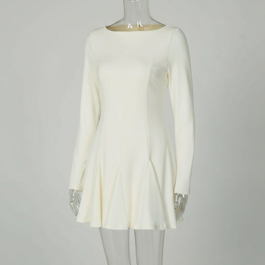 White long-sleeve dress on a white background