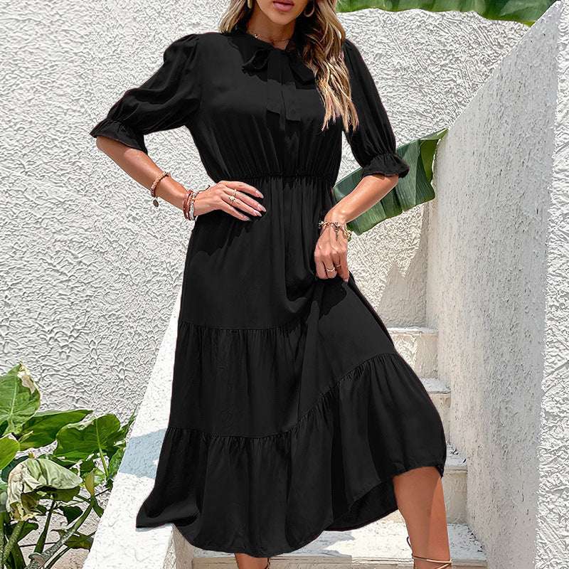 Women's Bow Tie Casual Dress - ChoreGirl