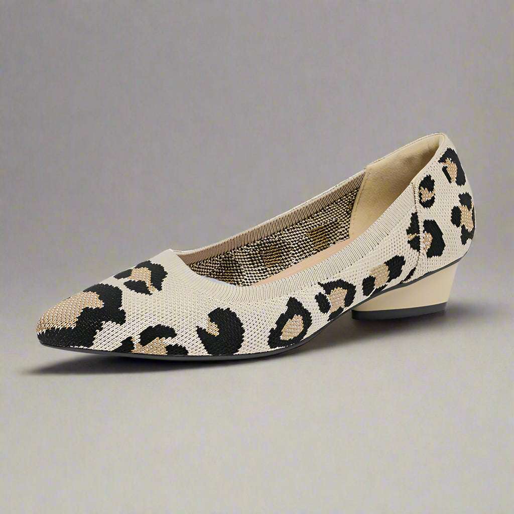 Women's Casual Comfortable Flat Sculptural Heel Pointed Toe Knit Fabric Shoes - ChoreGirl