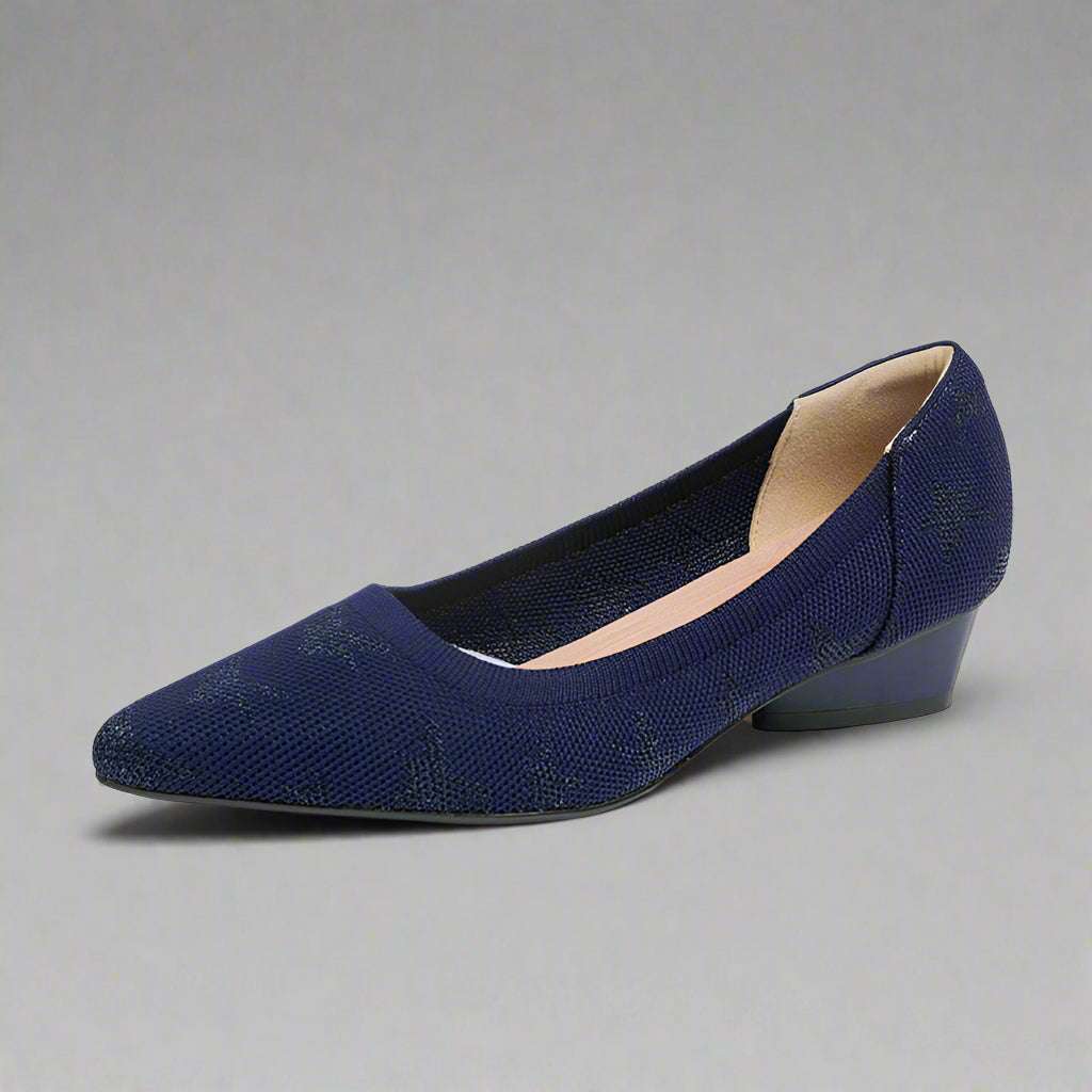 Women's Casual Comfortable Flat Sculptural Heel Pointed Toe Knit Fabric Shoes - ChoreGirl