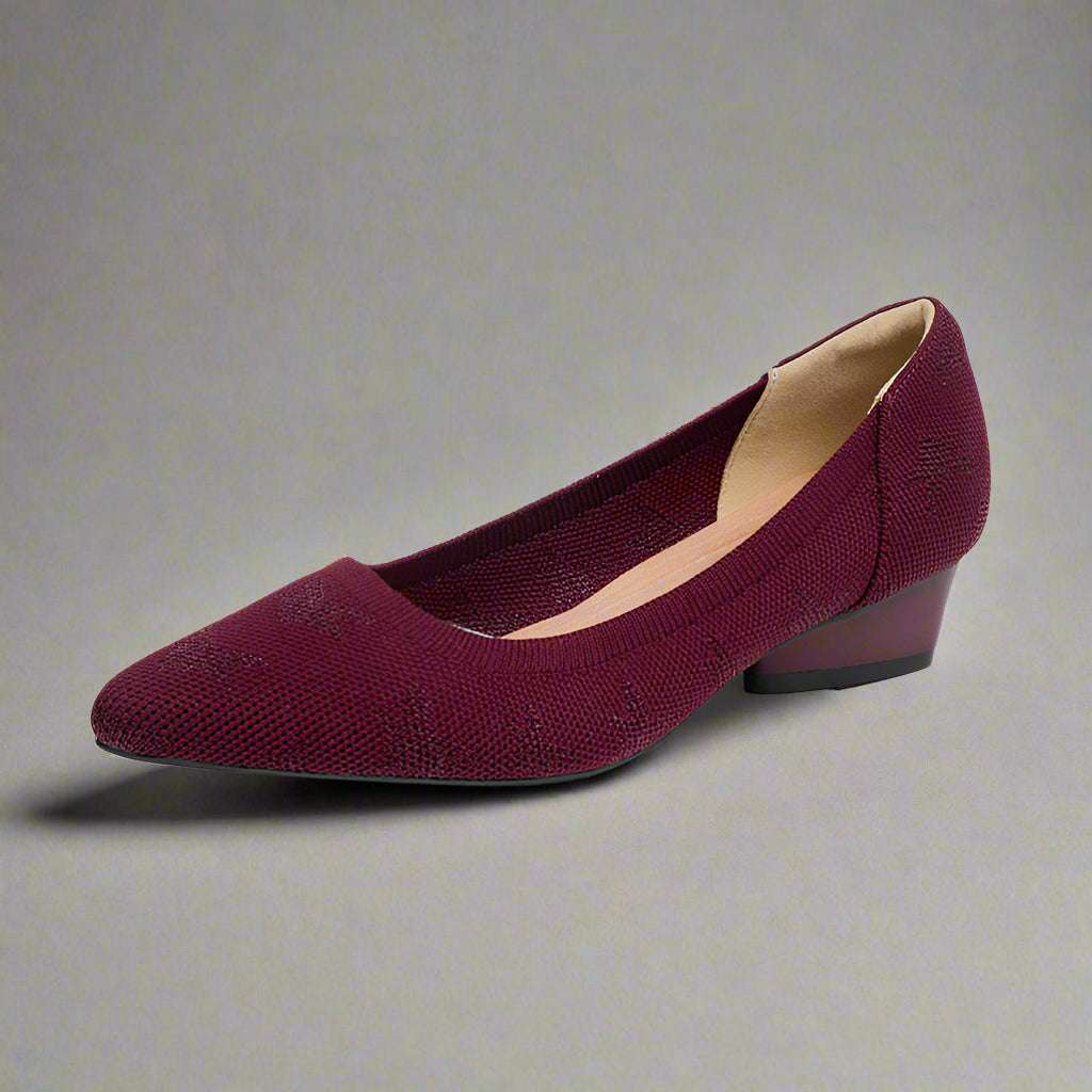 Women's Casual Comfortable Flat Sculptural Heel Pointed Toe Knit Fabric Shoes - ChoreGirl
