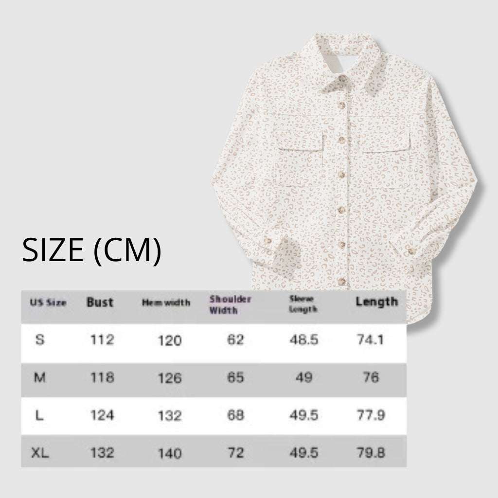Women's Casual Corduroy Leopard Print Coat