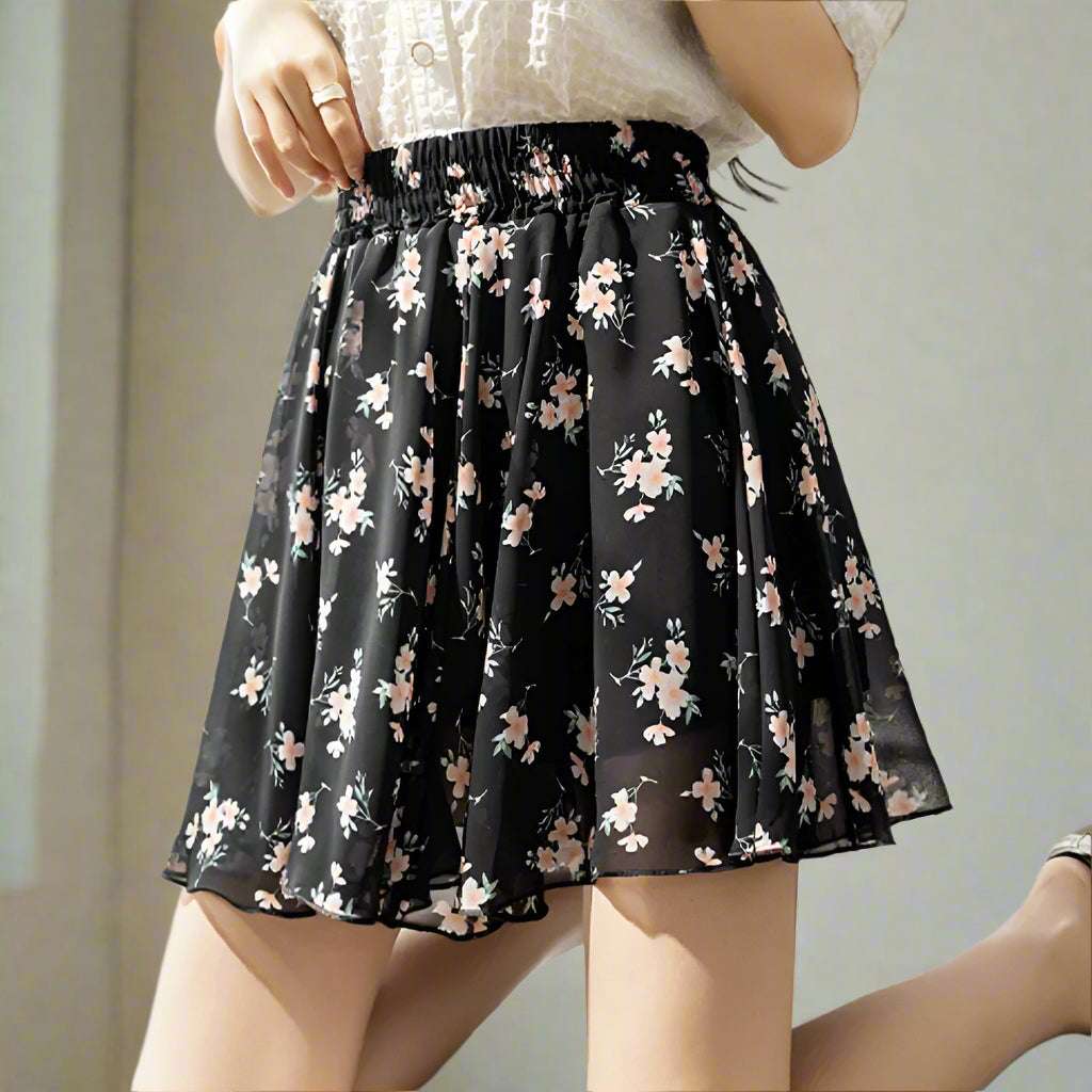 Women's Chiffon Floral Mini Skirt - ChoreGirl