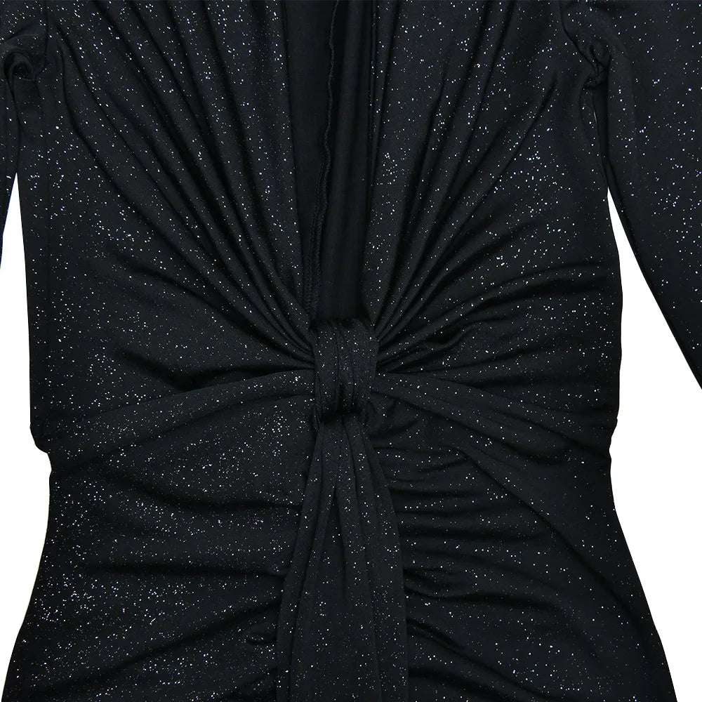 Women's Deep V-neck Silhouette Slim Fit Event Gown with Slit - ChoreGirl
