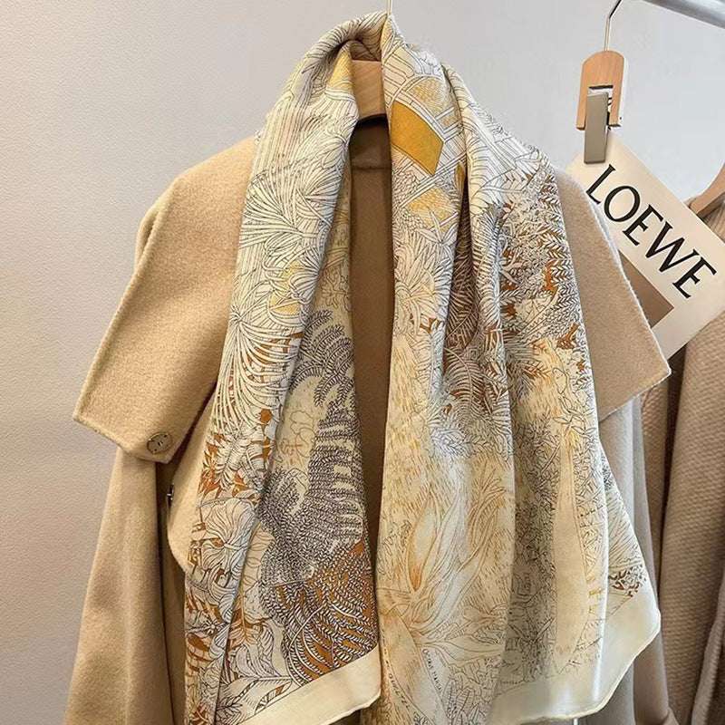 Women's Elegant Square Shape Wool Scarf - ChoreGirl