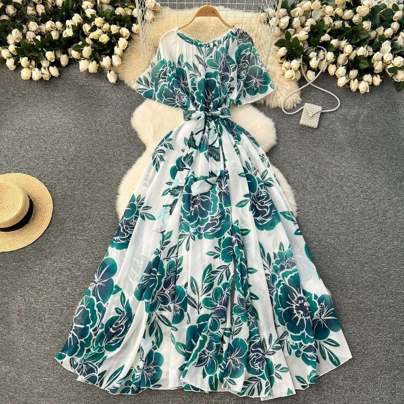 Women's Light Lace-Up Waist Summer Dress - ChoreGirl