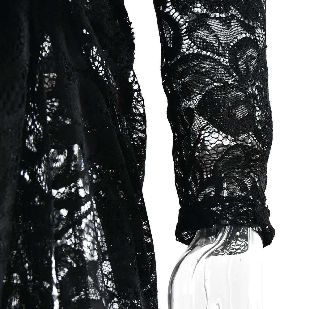 Women's Slim-fit See-through Two-piece Half Turtleneck Evening Gown with Bare Back - ChoreGirl