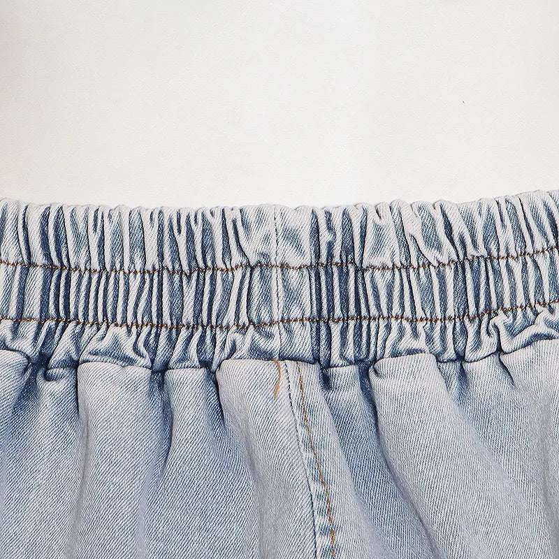 Women's Thin Cotton Denim Style 2-piece Outfit Set - ChoreGirl