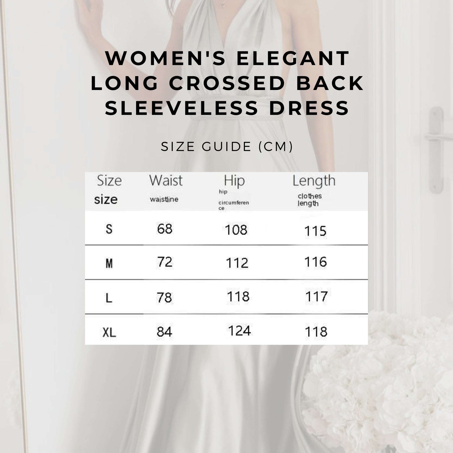 Women's Elegant Long Crossed Back Sleeveless Dress - ChoreGirl