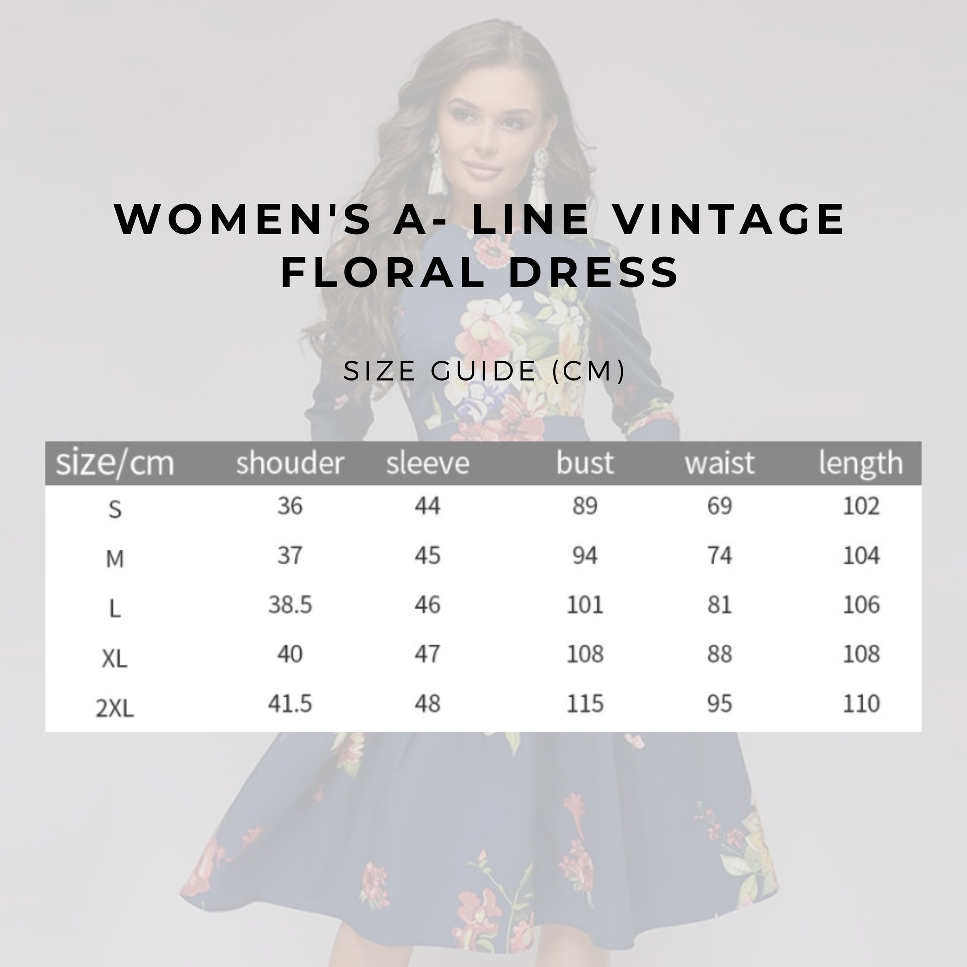 Women's A- Line Vintage Floral Dress - ChoreGirl