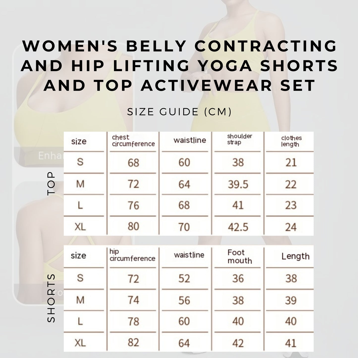 Women's Belly Contracting and Hip Lifting Yoga Shorts and Top Activewear Set - ChoreGirl