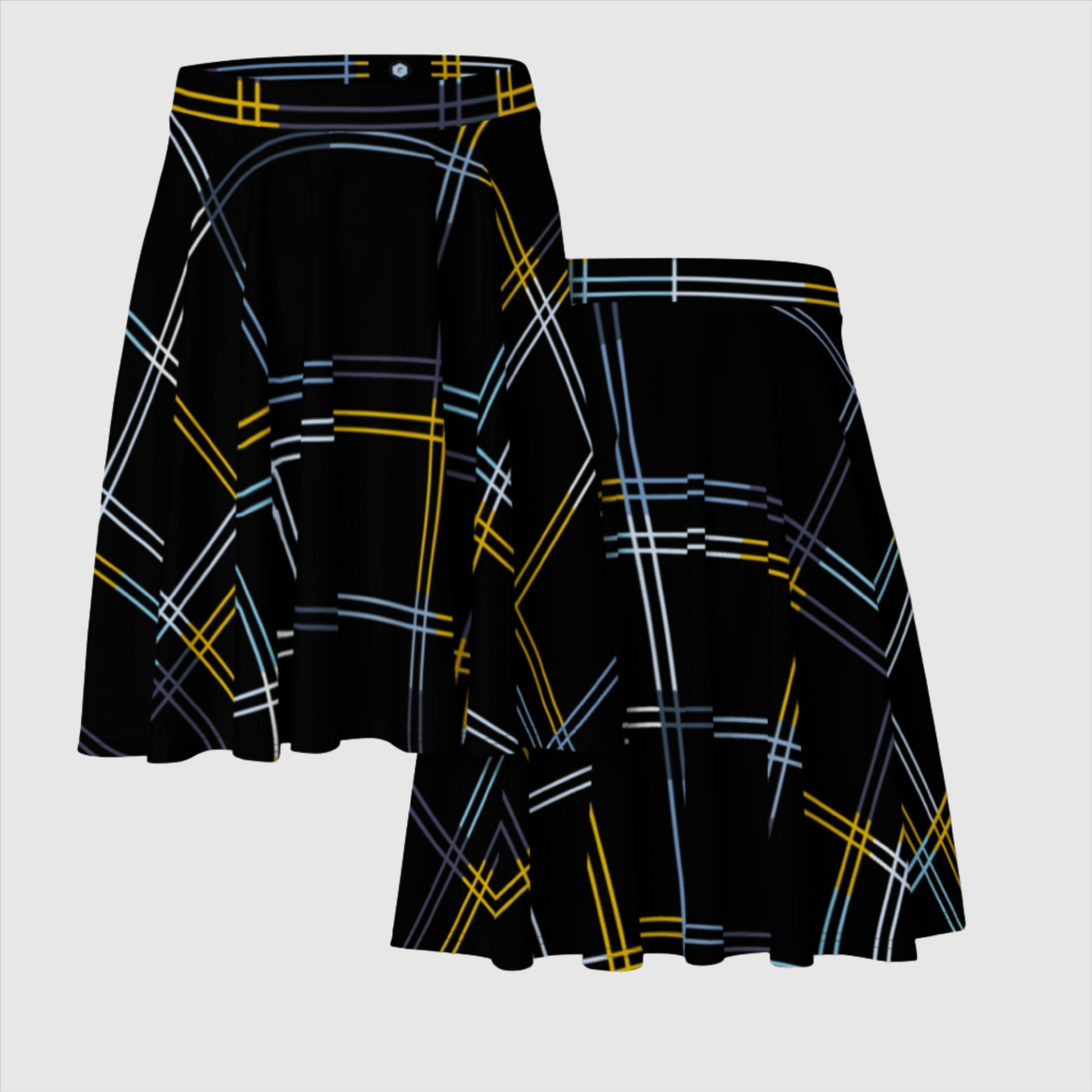 Custom Women's Black Checkered Skater Skirt | PERSONALIZED - ChoreGirl