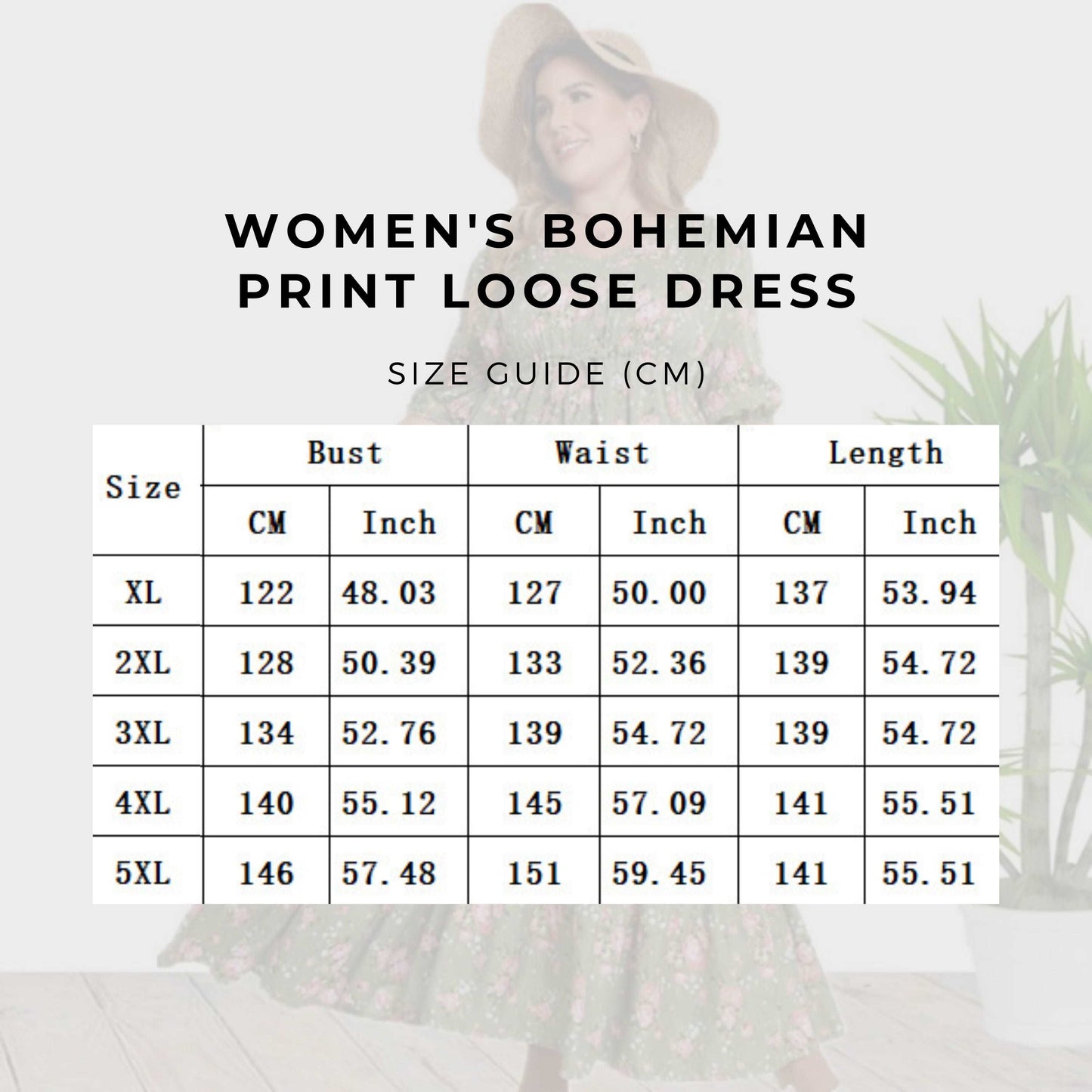 Women's Bohemian Print Loose Dress - ChoreGirl