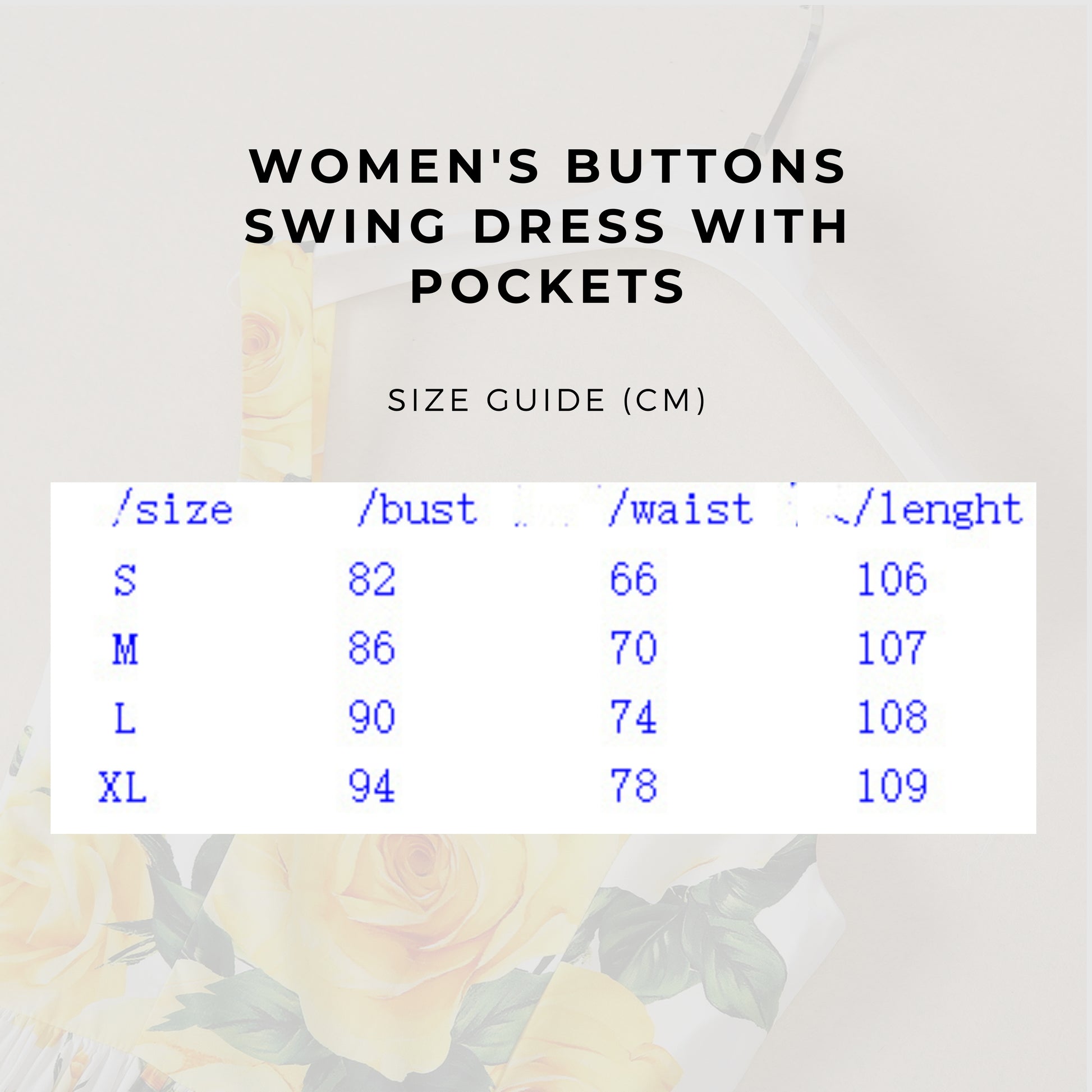 Women's Buttons Swing Dress with Pockets - ChoreGirl
