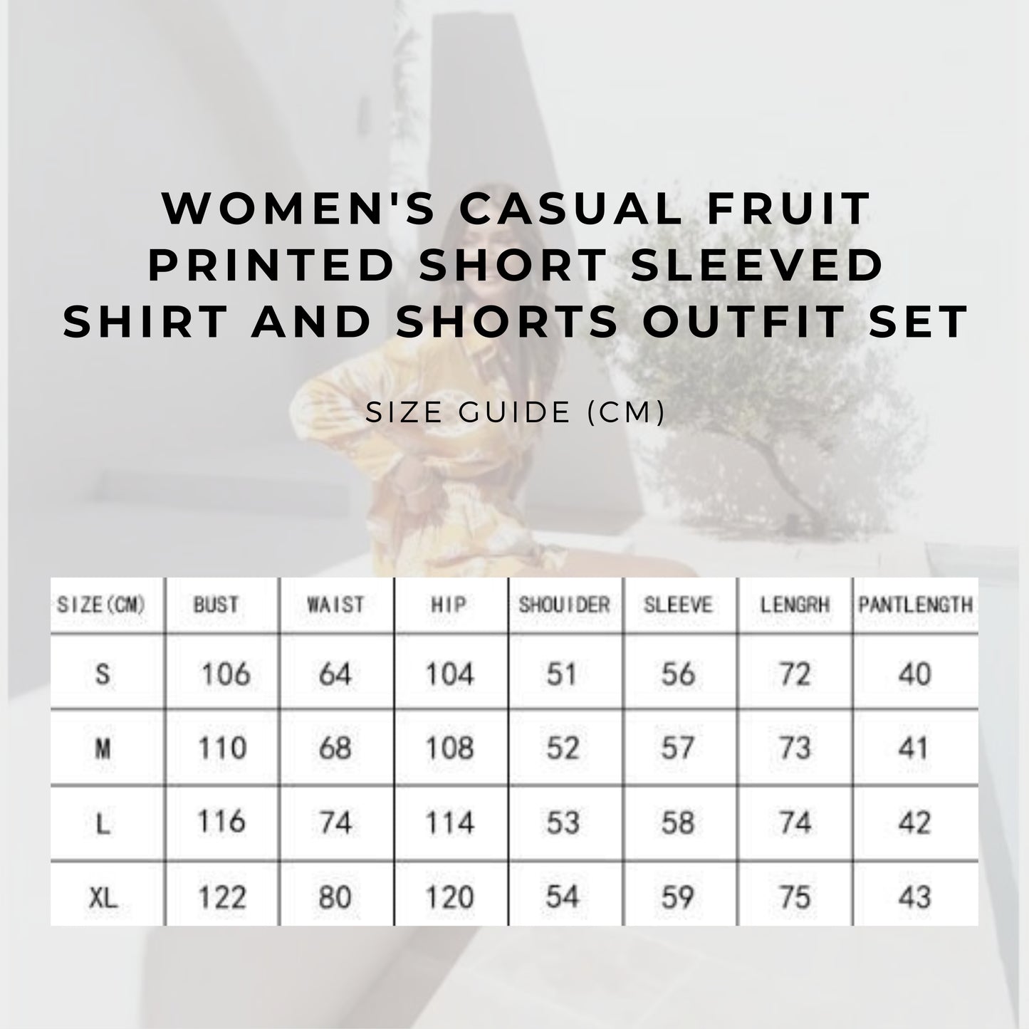 Women's Casual Fruit Printed Short Sleeved Shirt and Shorts Outfit Set - ChoreGirl