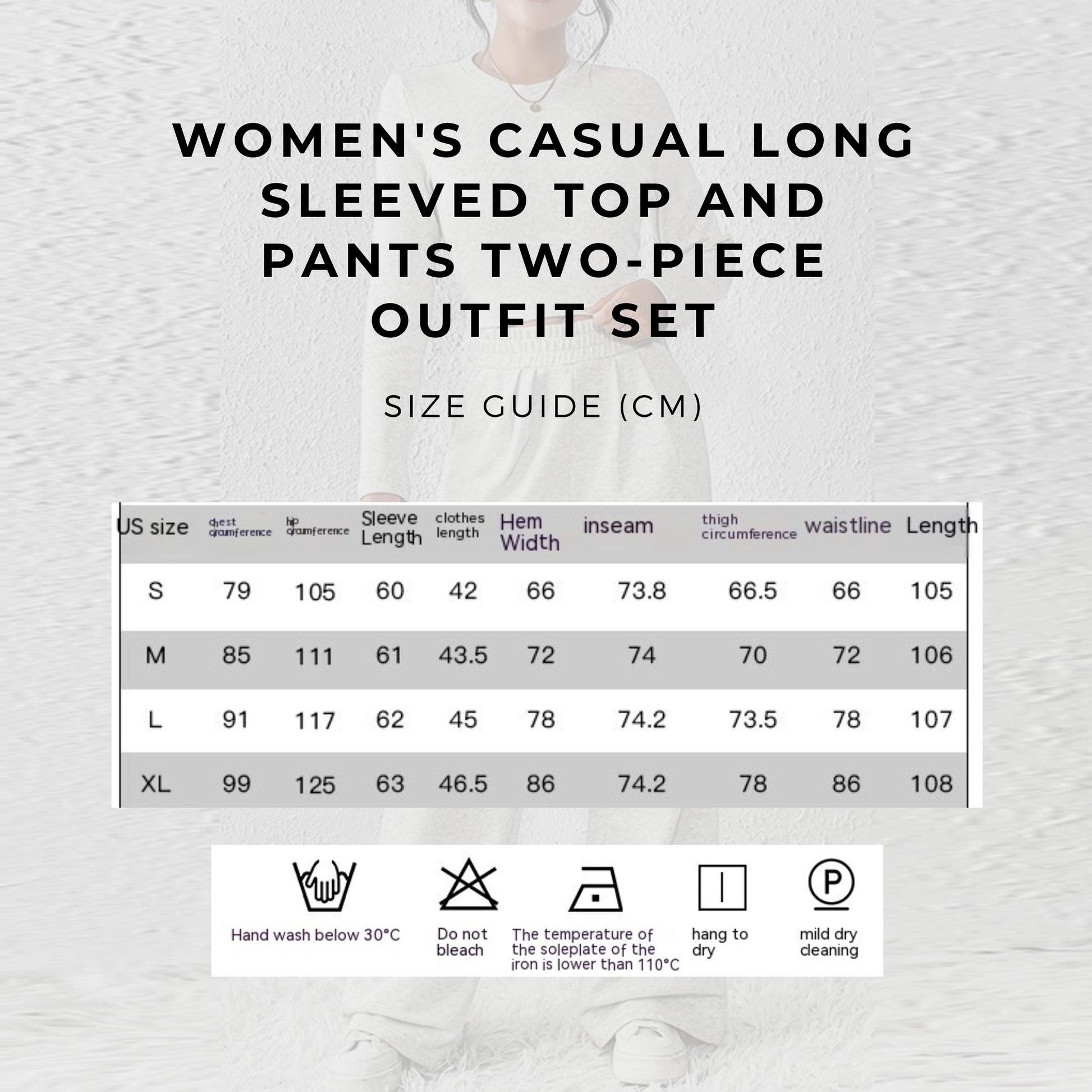 Women's Casual Long Sleeved Top and Pants Two-piece Outfit Set - ChoreGirl