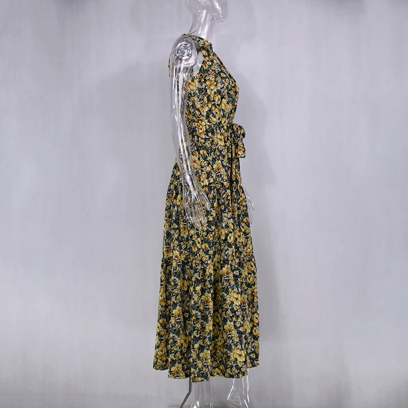 Women's Casual Long Strapless Sundress - ChoreGirl