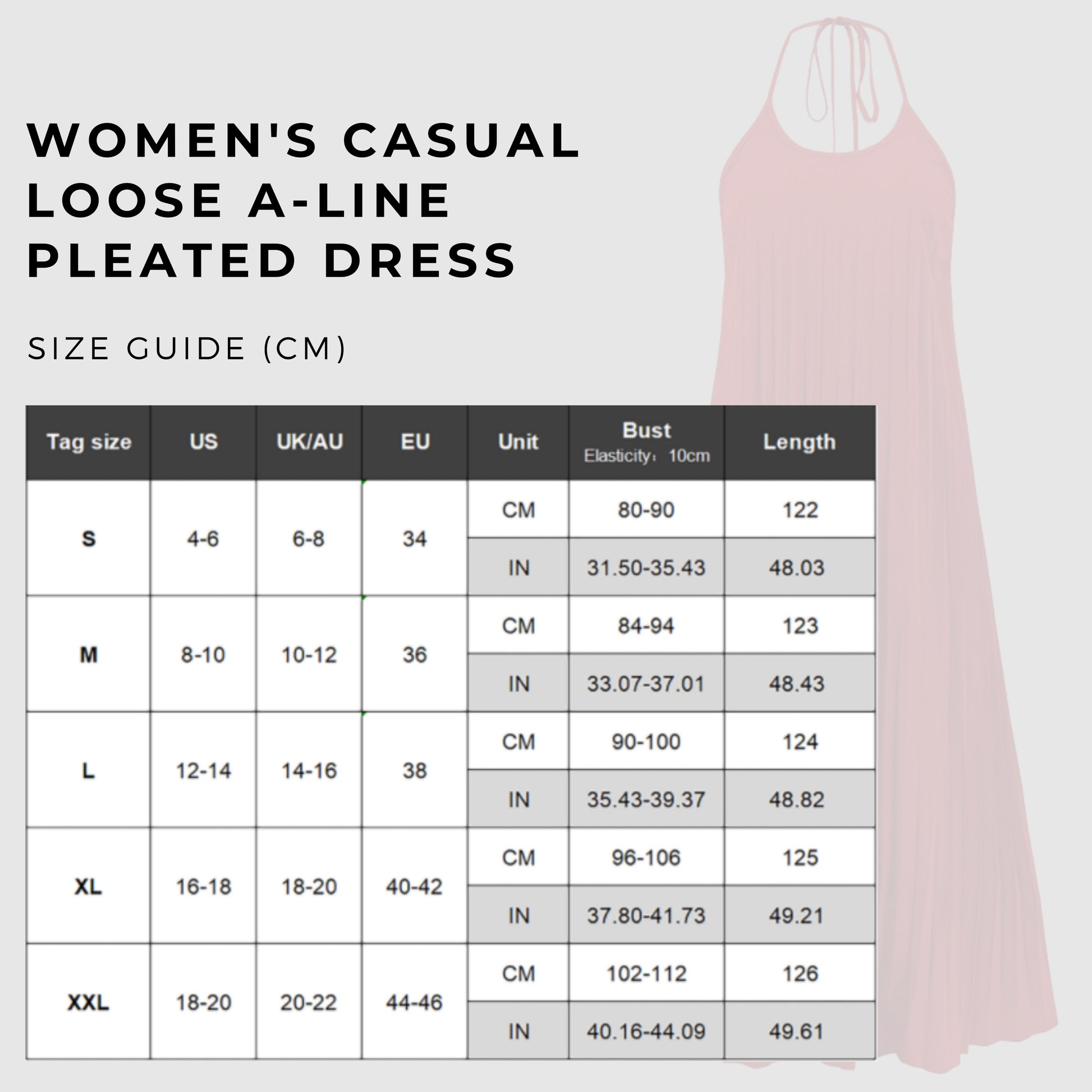 Women's Casual Loose A-line Pleated Dress - ChoreGirl