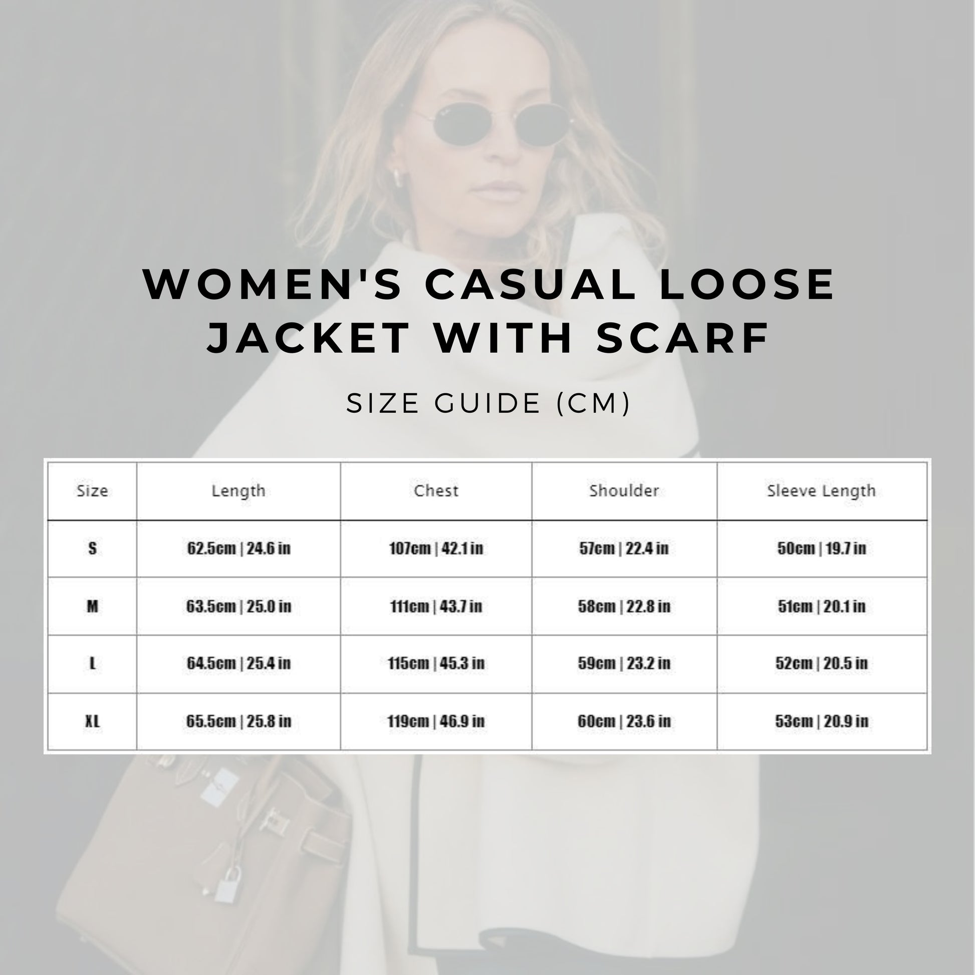 Women's Casual Loose Jacket with Scarf - ChoreGirl