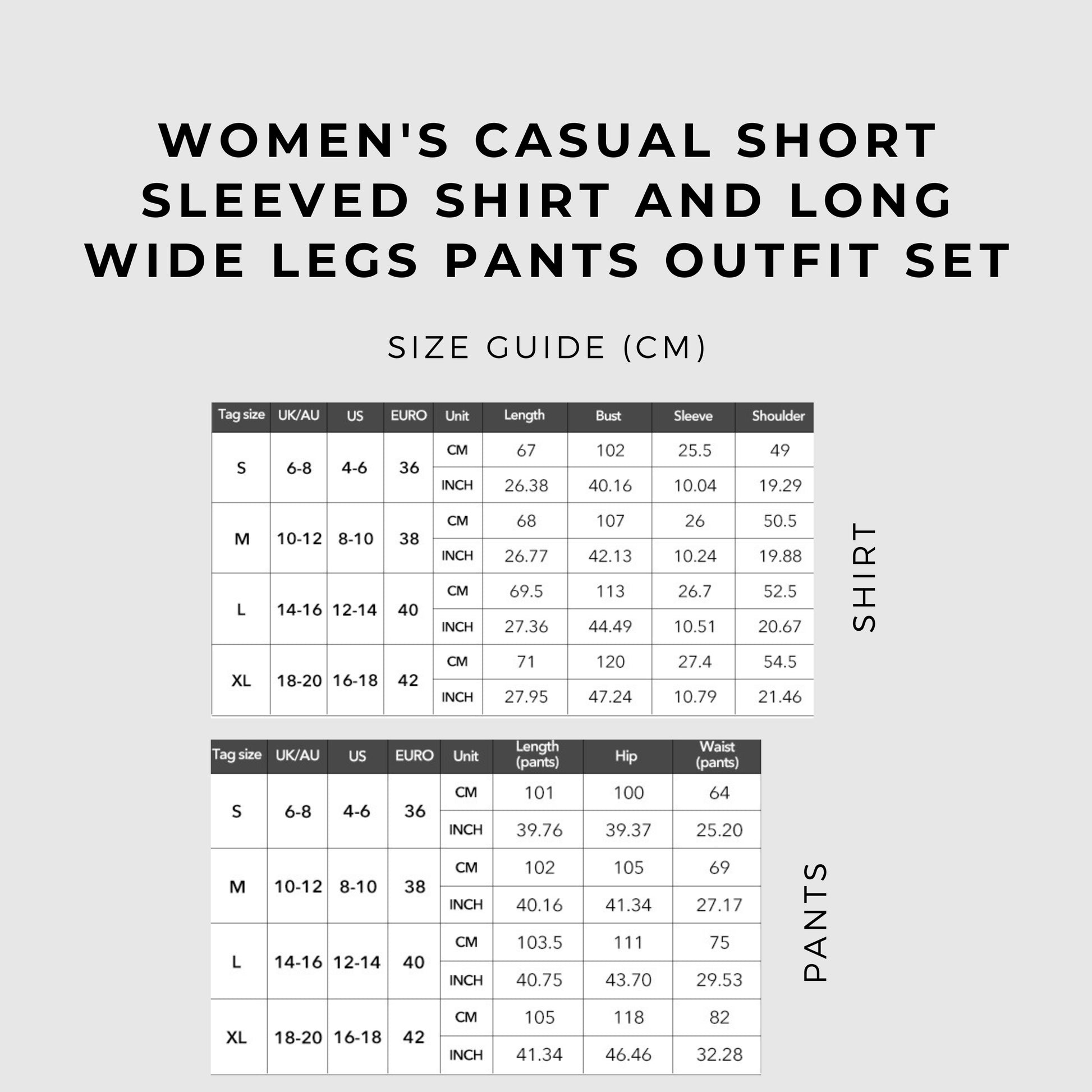 Women's Casual Short Sleeved Shirt and Long Wide Legs Pants Outfit Set - ChoreGirl