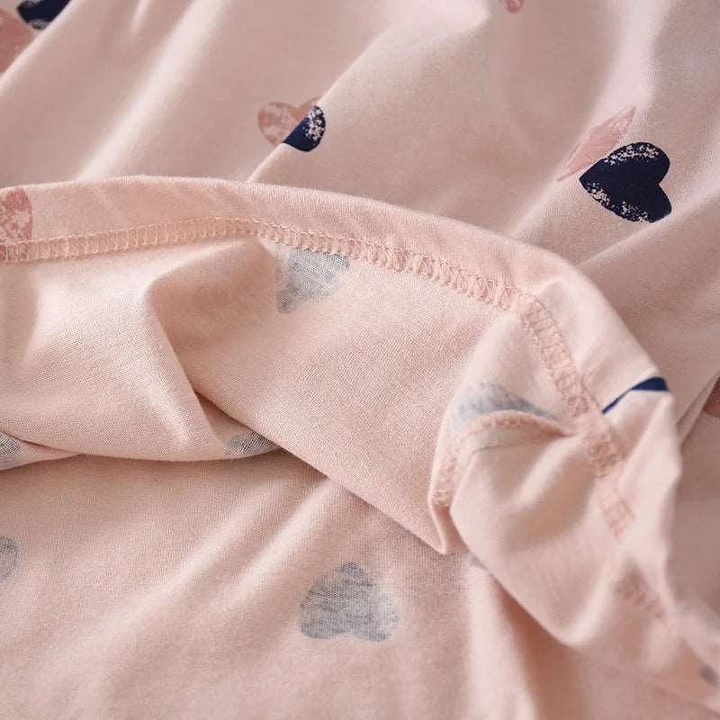 Women's Cotton Short Sleeved Shirt and Shorts Two-Piece Pajamas Set - ChoreGirl
