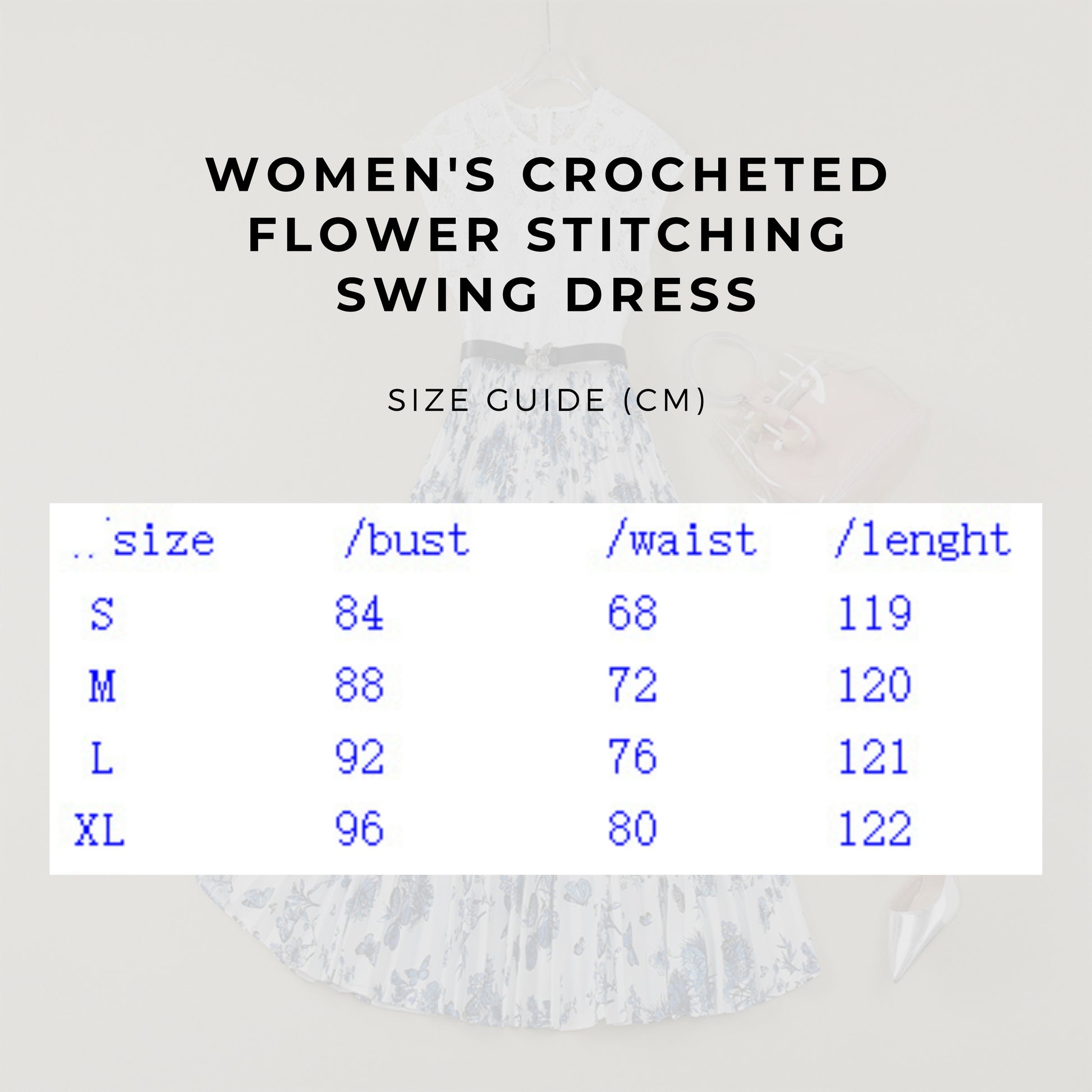 Women's Crocheted Flower Stitching Swing Dress - ChoreGirl