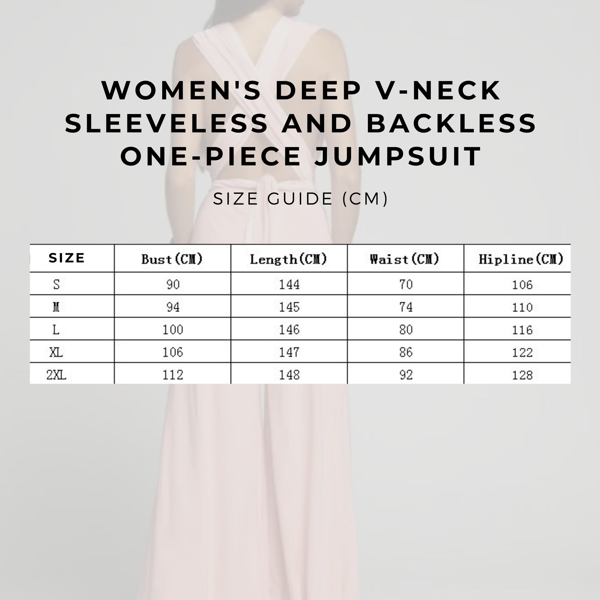 Women's Deep V-neck Sleeveless and Backless One-piece Jumpsuit - ChoreGirl