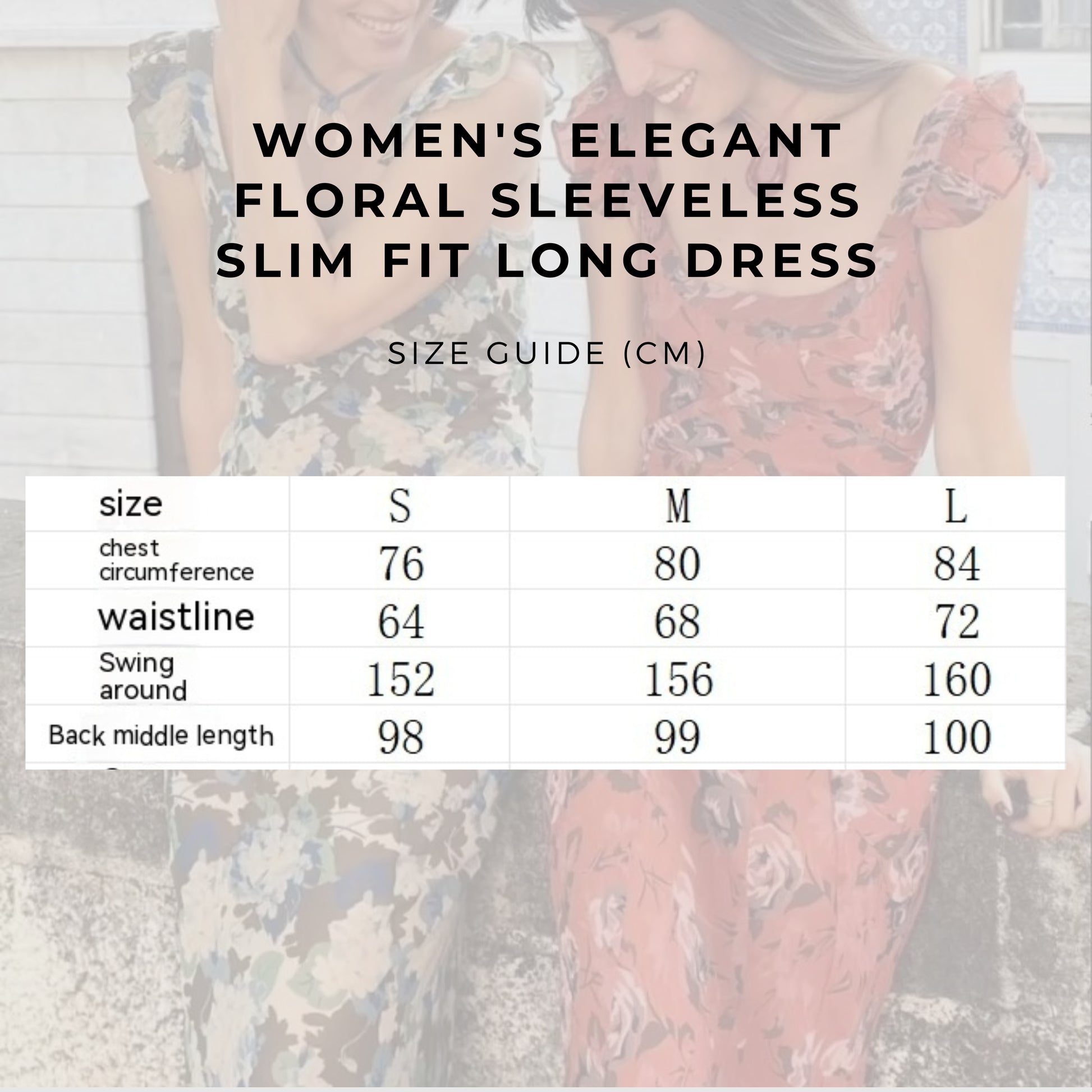 Women's Elegant Floral Sleeveless Slim Fit Long Dress - ChoreGirl