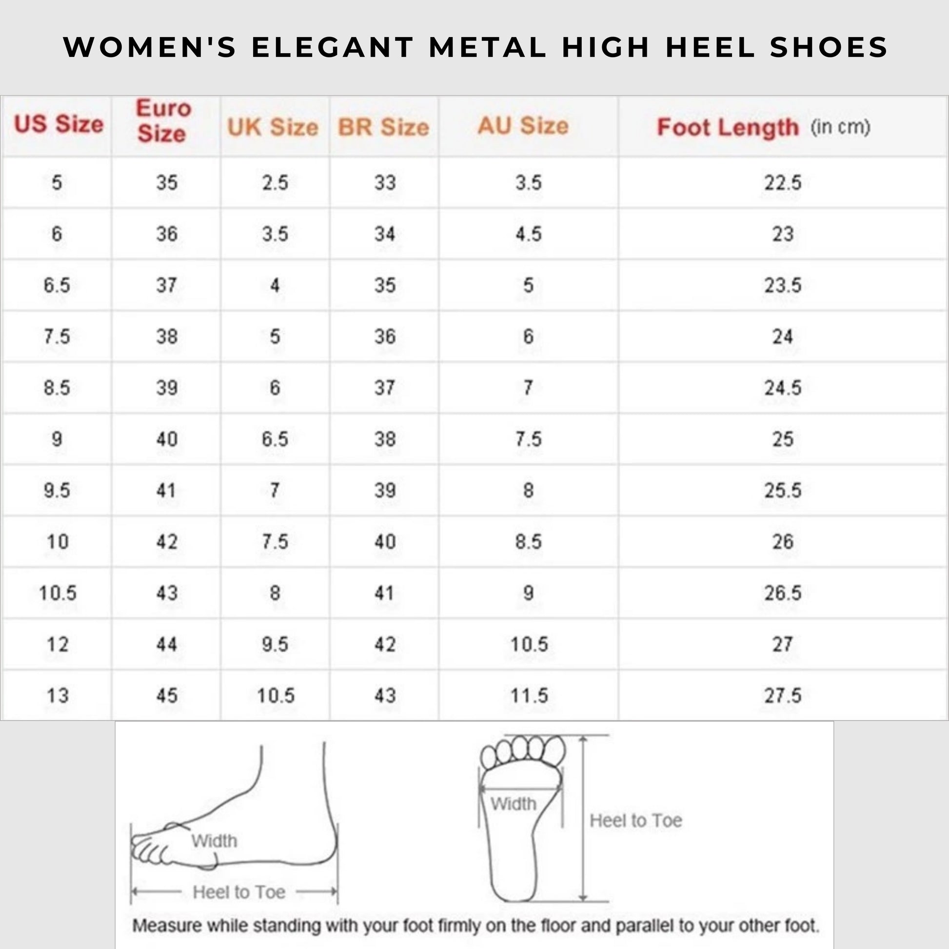 Women's Elegant Metal High Heel Shoes - ChoreGirl