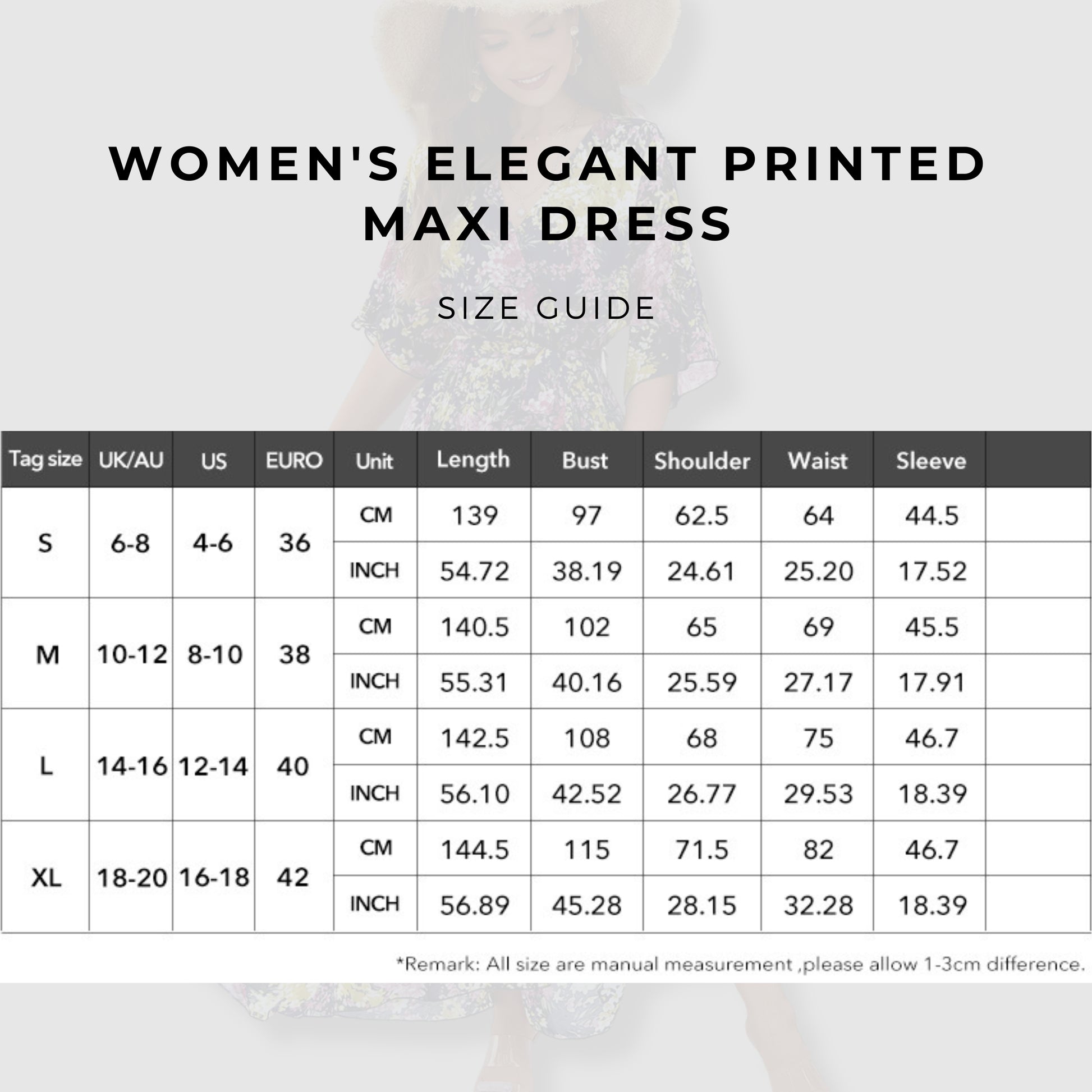 Women's Elegant Printed Maxi Dress - ChoreGirl