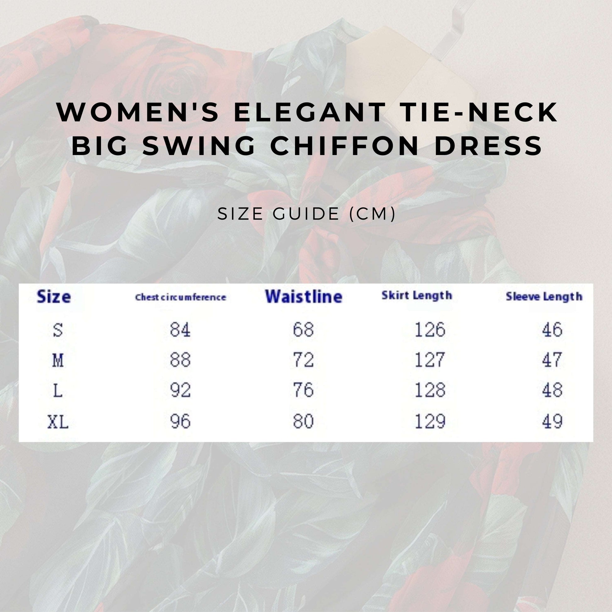 Women's Elegant Tie-neck Big Swing Chiffon Dress - ChoreGirl