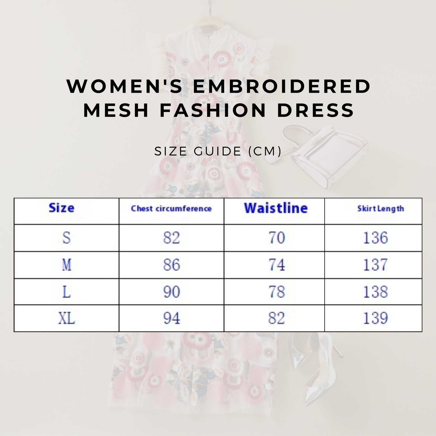 Women's Embroidered Mesh Fashion Dress - ChoreGirl